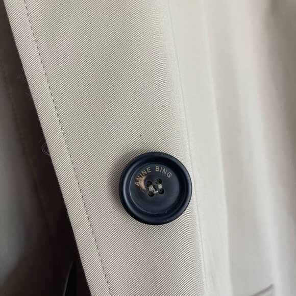 Anine Bing Randy Oversized Trench Coat in Beige Size Medium with Marker Spots - Picture 4 of 16